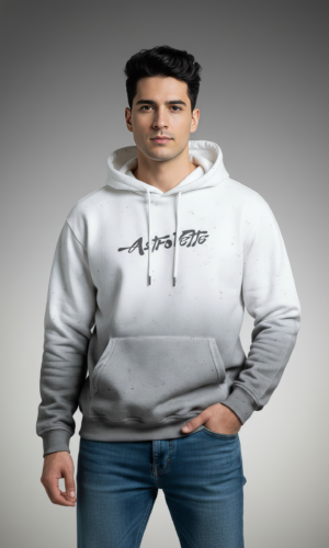 Unisex Ombre Ash Grey Hoodie