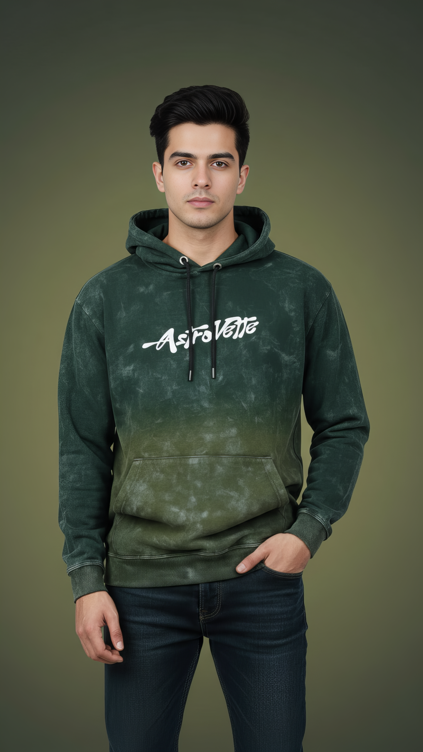 Unisex Ombre Olive Green Hoodie