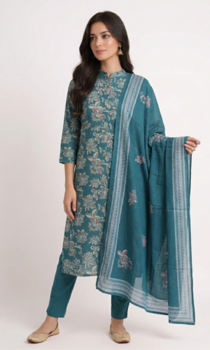 Emerald Bloom Kurti Set