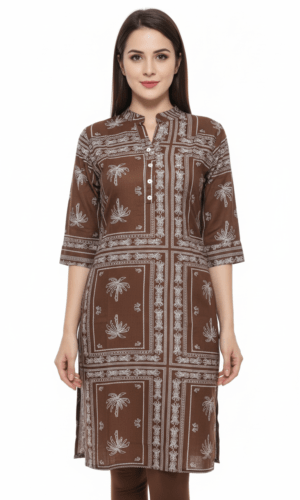 Classic Brown Ethnic Kurti Top